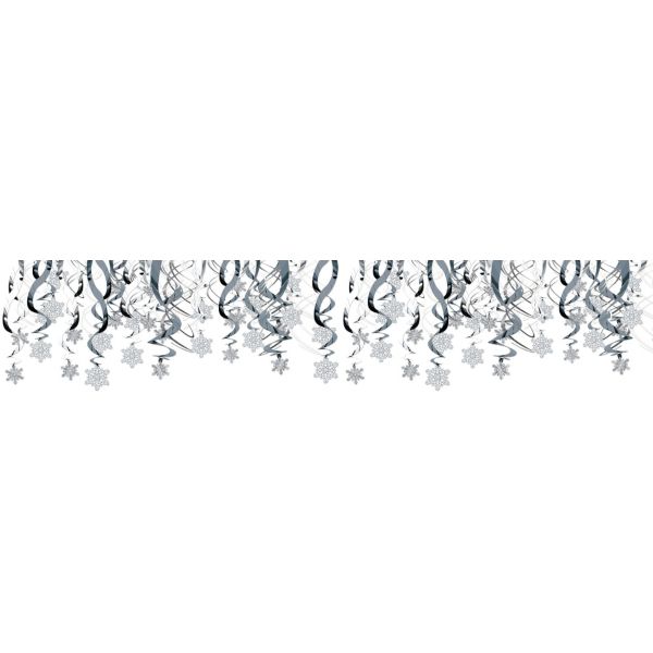 Snowflake Swirl Decorations 30ct