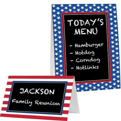 Patriotic Chalkboard Tent Cards 8ct