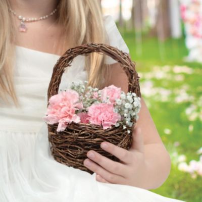 rattan flower girl basket