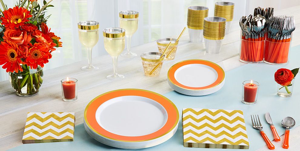Orange Tableware Orange Party Supplies Party City