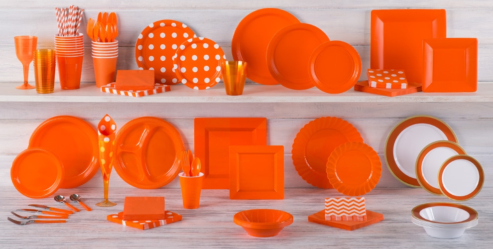 Orange Tableware Orange Party Supplies Party City