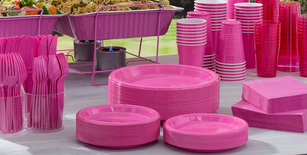 Bright Pink Tableware Party City