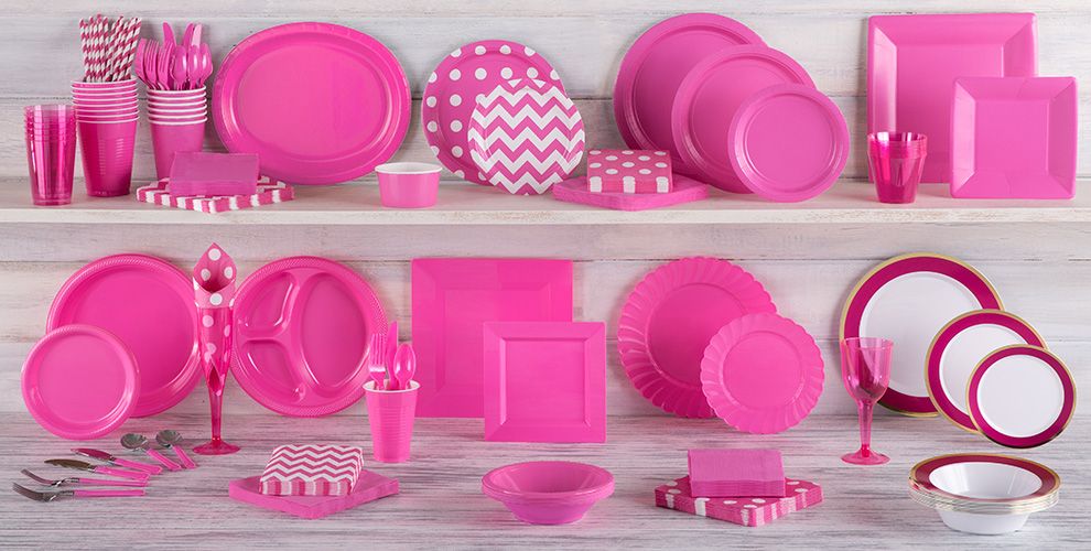 Bright Pink Tableware Party City