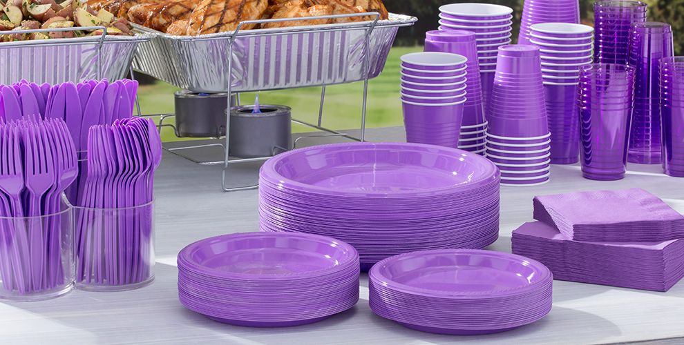 Purple Tableware Purple Party Supplies Party City 