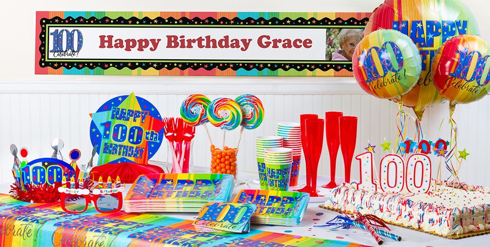 A Year to Celebrate 100th Birthday Party Supplies - Party City