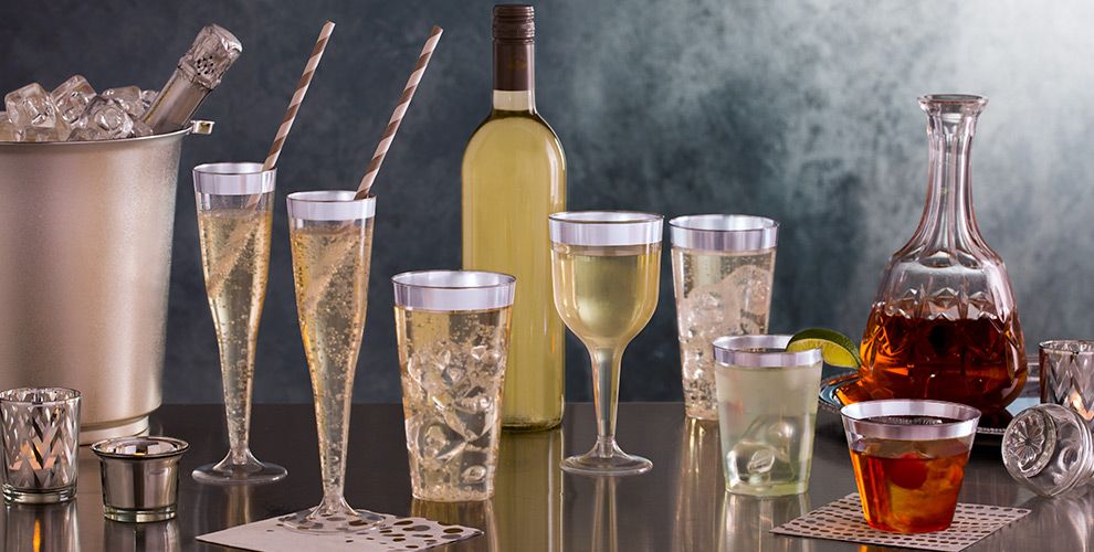 Plastic Cups & Stemware Plastic Stemware, Wine Glasses & Flutes