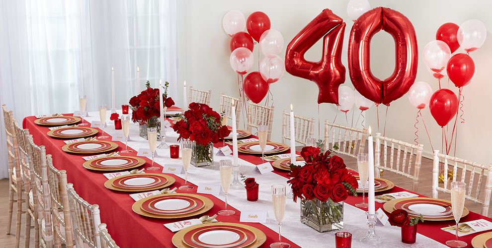 Ruby 40th Wedding Anniversary Party Supplies | Party City Canada