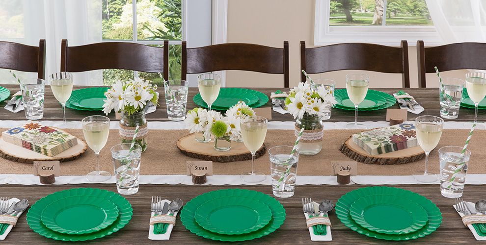 Festive Green Tableware Dark Green Party Supplies Party City