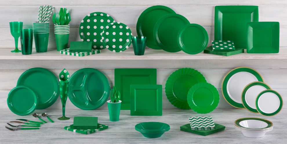 Festive Green Tableware Dark Green Party Supplies Party City