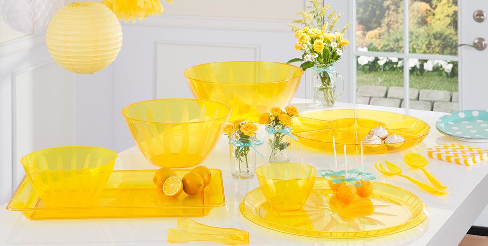 Sunshine Yellow Tableware Sunshine Yellow Party Supplies Party City