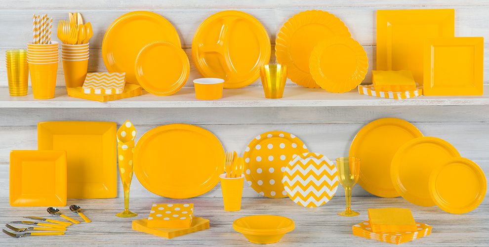 Sunshine Yellow Tableware Sunshine Yellow Party Supplies Party City