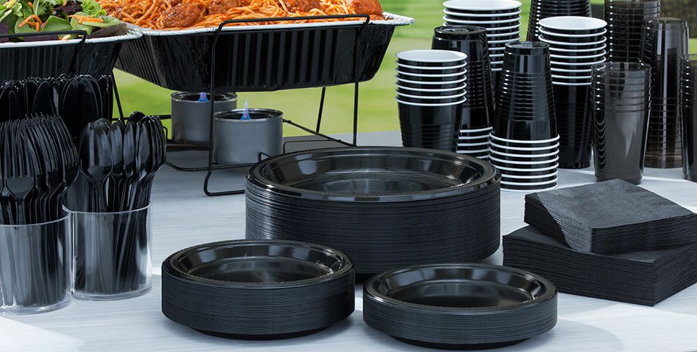 Black Tableware Black Party Supplies Party City