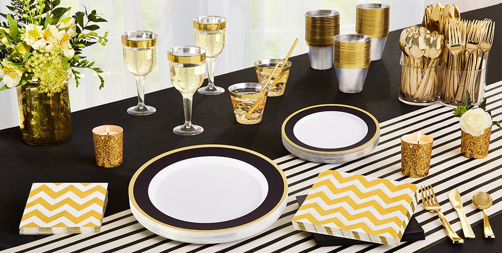 Black Tableware Black Party Supplies Party City