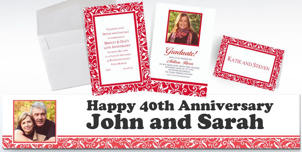 Custom 40th Anniversary Invitations & Thank You Notes - Party City