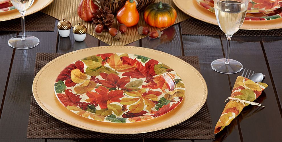 Elegant Leaves Fall Party Supplies & Tableware Party City