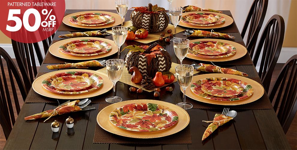 Elegant Leaves Fall Party Supplies & Tableware Party City