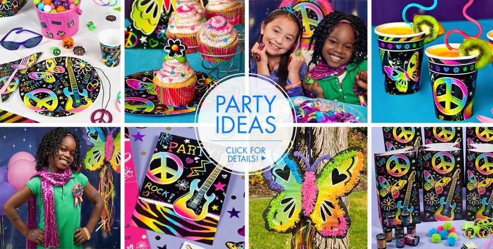 Neon Doodle Party Supplies Neon Birthday Party City