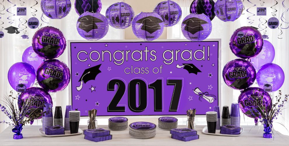 Purple Congrats Grad Graduation Decorations Party City