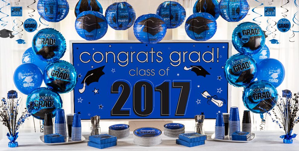 Royal Blue Congrats Grad Graduation Decorations Party City 0228