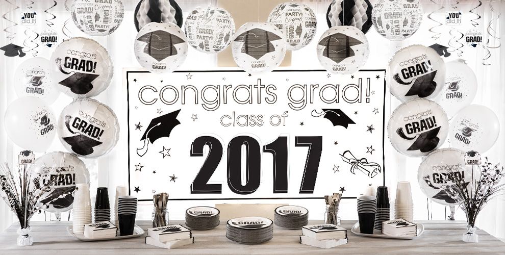 White Congrats Grad Graduation Decorations Party City