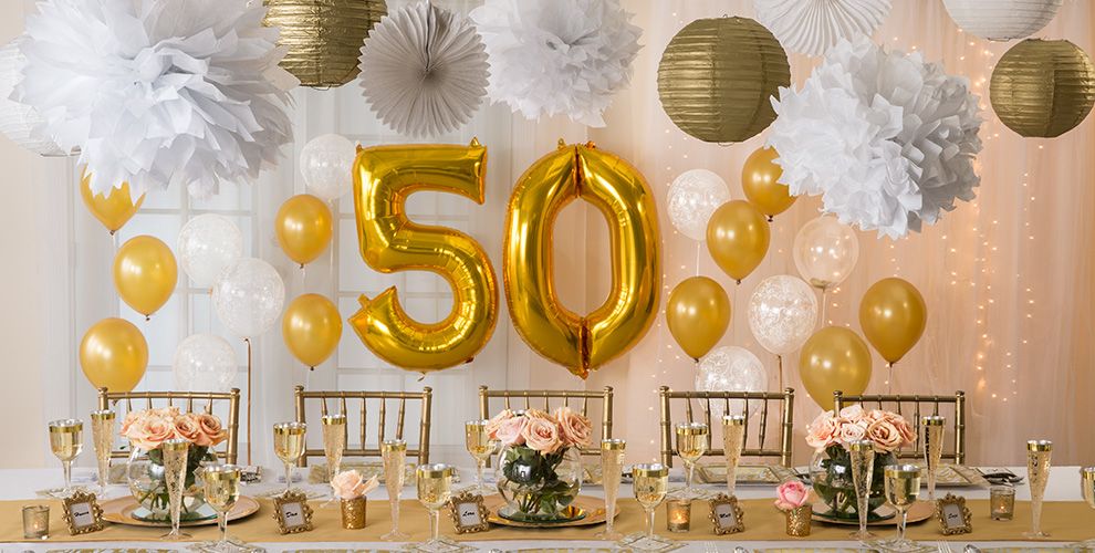 Golden 50th Wedding Anniversary Party Supplies - 50th Anniversary Ideas