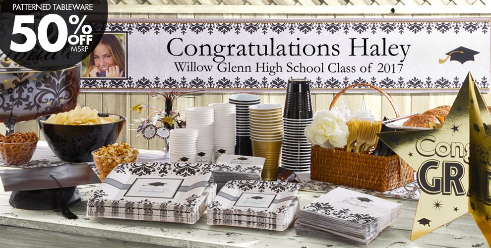 Black & White Graduation Party Supplies