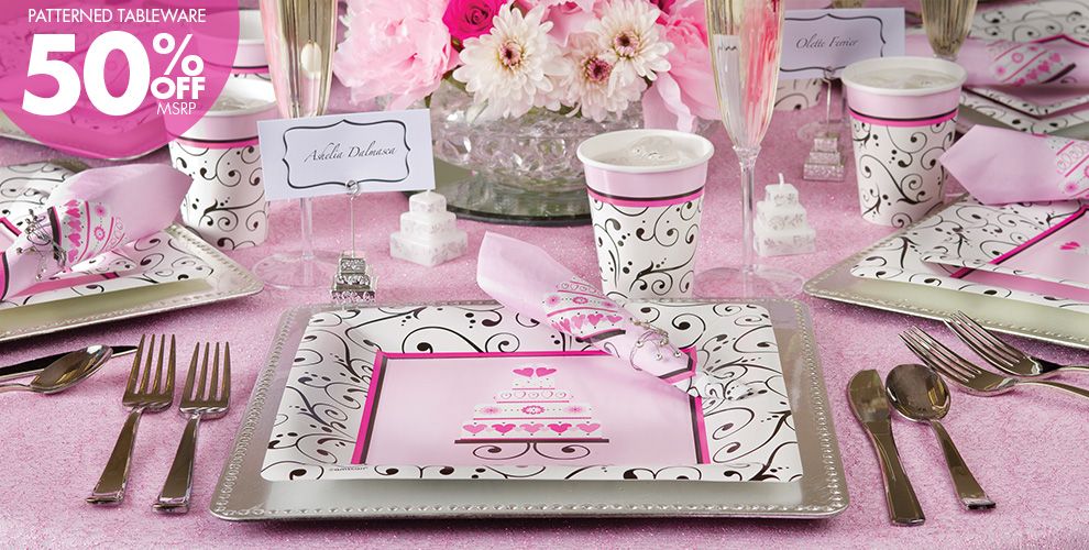 Bright Pink Wedding Supplies Party City