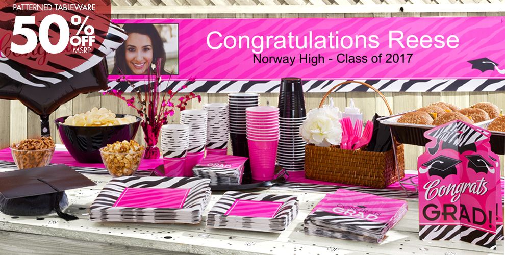 Zebra Graduation Party Supplies