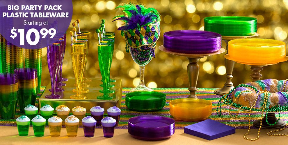 mardi gras plastic plates