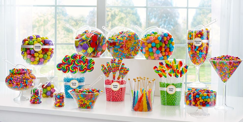 Rainbow Candy Buffet Supplies Rainbow Candy & Containers Party City