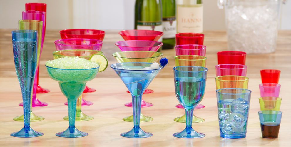 Plastic Cups & Stemware Plastic Stemware, Wine Glasses & Flutes