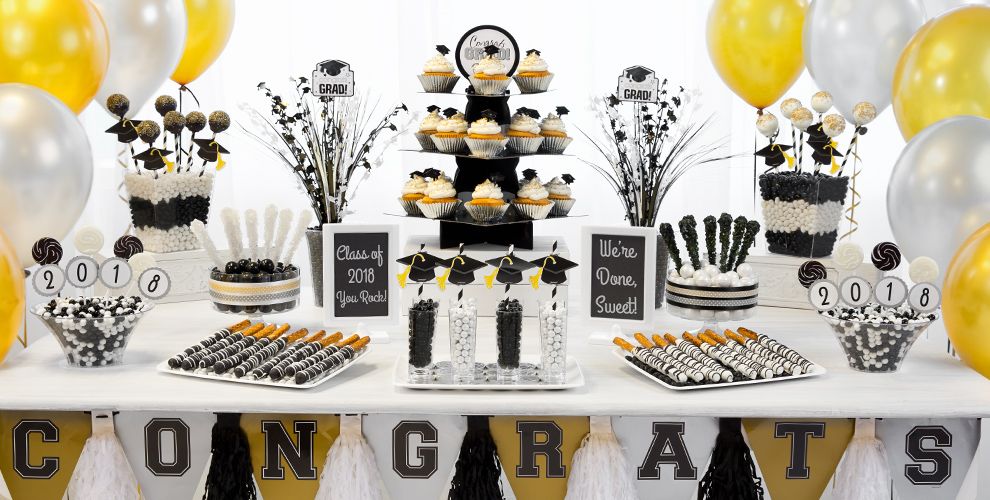 Black, Gold & Silver Graduation Baking Supplies 