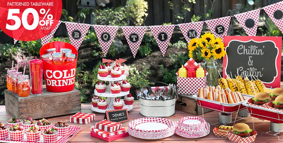 Picnic Party Red Gingham Party Supplies Party City