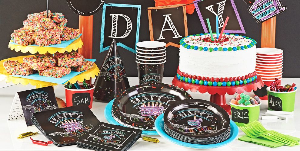 Chalkboard Birthday Party Supplies Chalk Art Party Party City