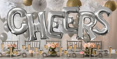 silver mylar letter balloons