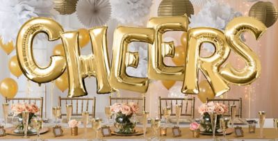 large gold letter balloons