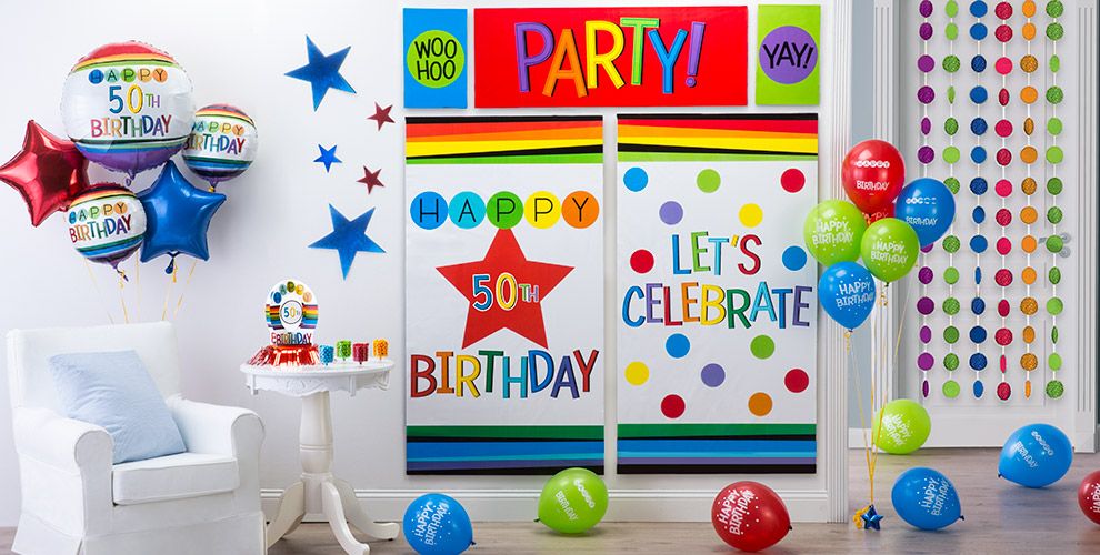 Rainbow 50th Birthday Party Supplies - Rainbow 50th Birthday Party