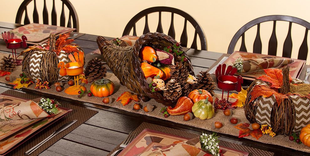 Thanksgiving Table Decorations Thanksgiving Table Decor Party City