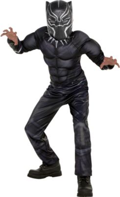 Boys Black Panther Muscle Costume - Black Panther - Size - S