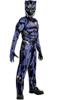 Boys Black Panther Muscle Costume - Black Panther Movie - Size - L