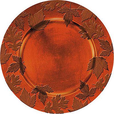 Brown Embossed Round Plastic Charger Party City