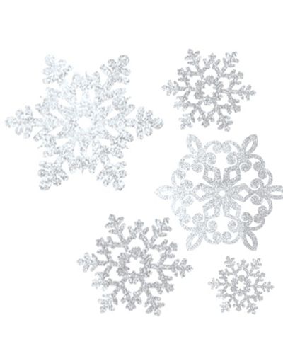 Glitter Snowflake Cutouts Value Pack - Party City