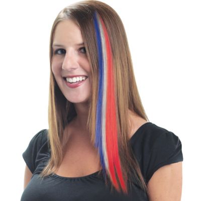 Red White Blue Hair Extension 15in Party City