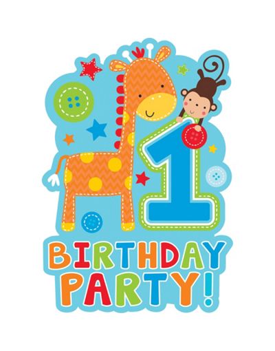 Wild at One Boy's 1st Birthday Invitations 8ct - Party City