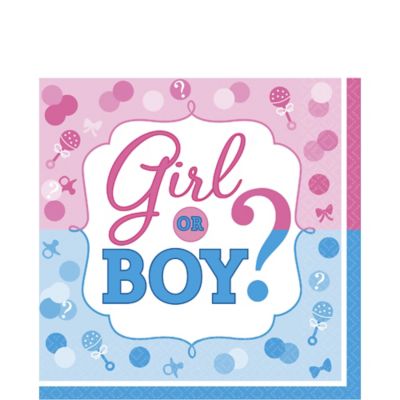 Girl Or Boy Gender Reveal Lunch Napkins 16ct Party City