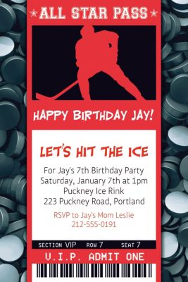 Custom Hockey Ticket Invitation