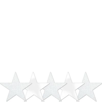 Mini Glitter White Star Cutouts 5ct Party City