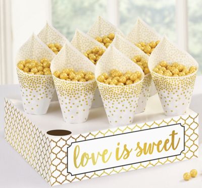 Love Is Sweet Snack Cone Kit 40ct Party City