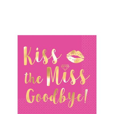 Kiss The Miss Goodbye Beverage Napkins 16ct Party City