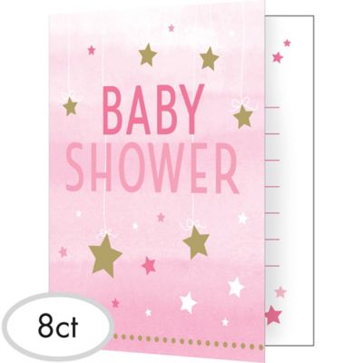 twinkle twinkle little star girl baby shower invitations